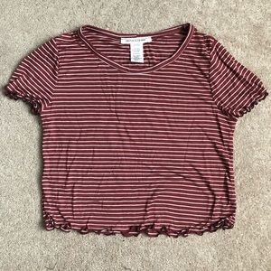 Rusty Colored Striped Crop Top
